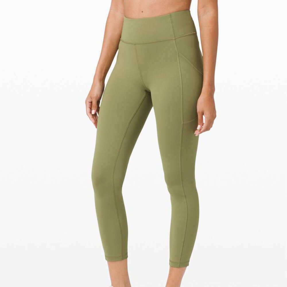 Lululemon Invigorate High-Rise Tight 25" Everlux In Bronze Green Size 4 - Picture 2 of 9
